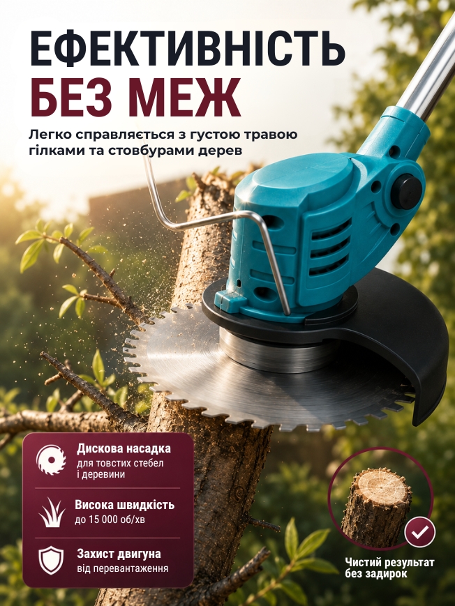 Акумуляторний садовий тример для догляду за травою фото